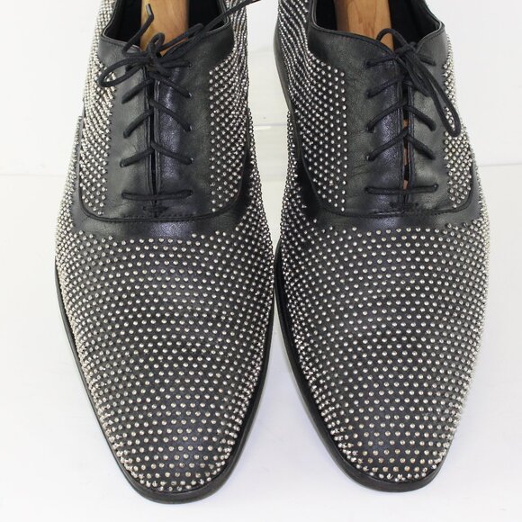 Rare Hugo Boss Silver Studded Leather Oxford Dress Shoes Mens (US 9.5/EU 43.5) - Picture 4 of 11